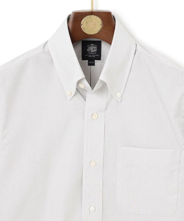 J.PRESS MEN 【KING SIZE】【PREMIUM PLEATS / 形態安定】エンドオンエンド シャツ / B.D. ライトグレー系