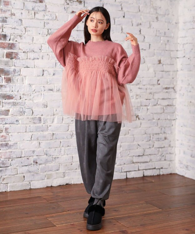 Green Parks ・ｆｕｒｒｙｒａｔｅポンチスエードジョガーパンツ Charcoal Gray