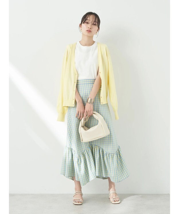 earth music&ecology イレヘムチェックスカート Sax