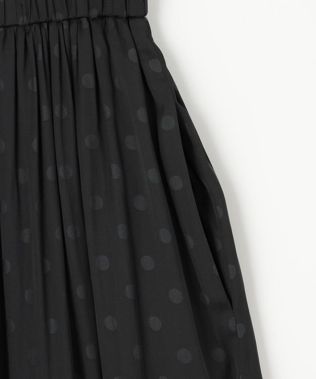 組曲 【秋のNEWカラー追加】ギャザーライトデシン パンツ ブラックドット系7