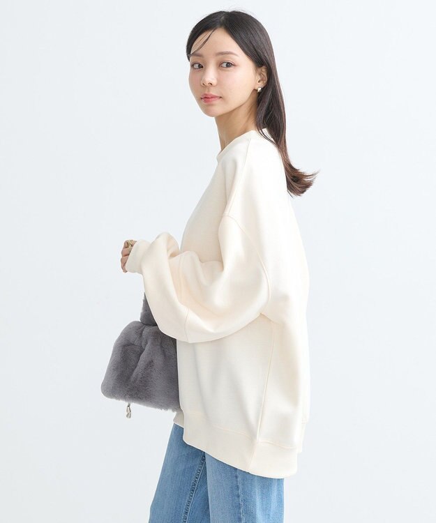 earth music&ecology ダンボールニットバックＺＩＰチュニック Ivory