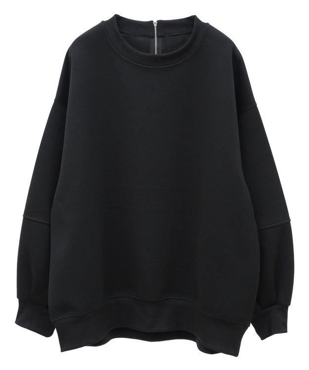 earth music&ecology ダンボールニットバックＺＩＰチュニック Black