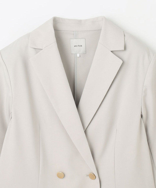 ANY L 【セットアップ着用可】イージーケアライトストレッチダブルジャケット ライトグレー