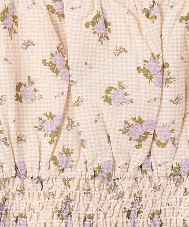 ANY KIDS キャミソール ドッキング Ｔシャツ ホワイト×ギンガムチェック