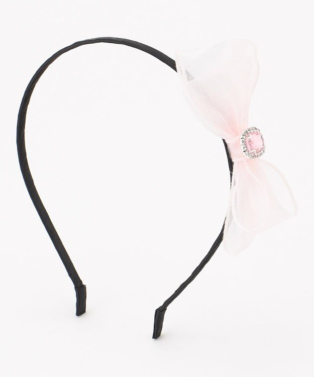 ANY KIDS リボン×ビジューカチューシャ ピンク