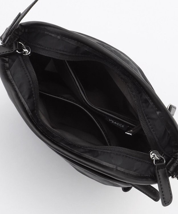 Y'SACCS Polka Dots　パイピングポケットポシェット ブラック