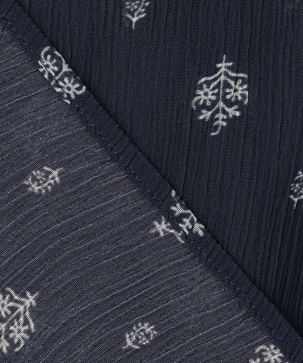 23区 【SLOW/一部店舗限定】クレープ フラワープリント ブラウス ネイビー系5