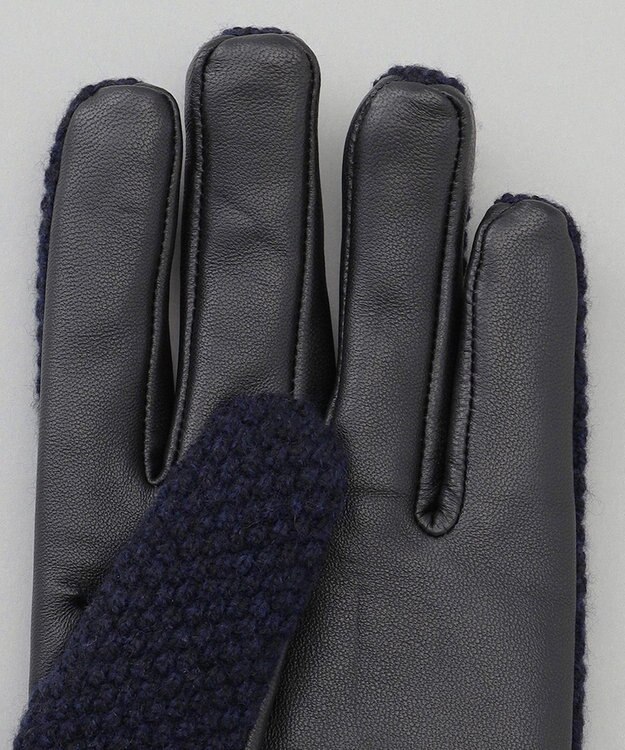 GOTAIRIKU 【スマホ対応】鹿の子ニット グローブ ネイビー系