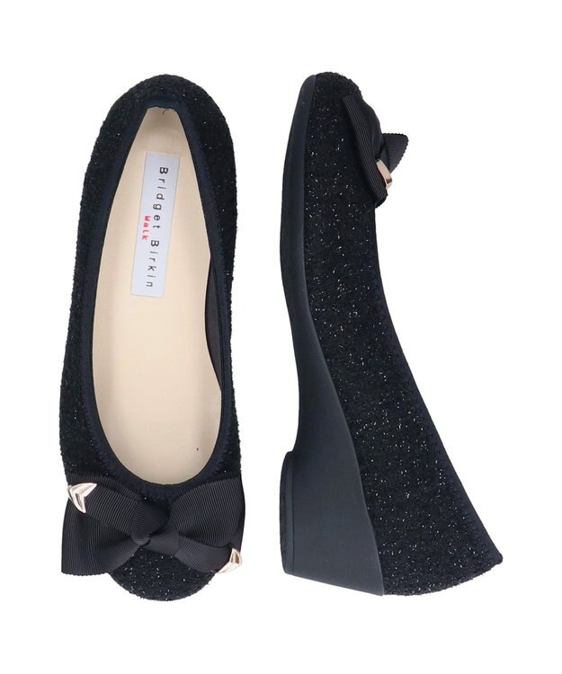 Bridget Birkin ＜3E＞【Bridget Birkin Walk】コーナーパーツリボンウォーキングパンプス ブラック雑材
