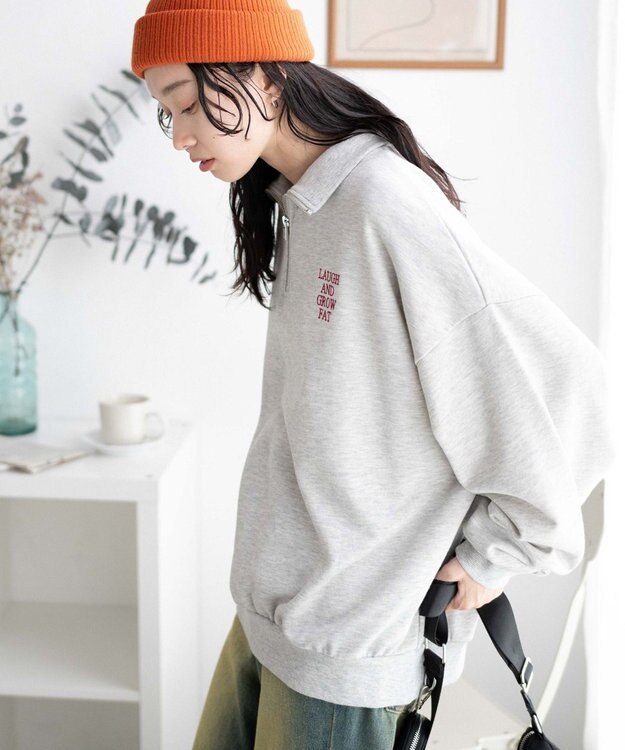 WEGO ハーフジップBIGスウェット 柄4