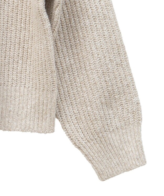 Green Parks Ｍｉｘ配色畦ニットプルオーバー Beige