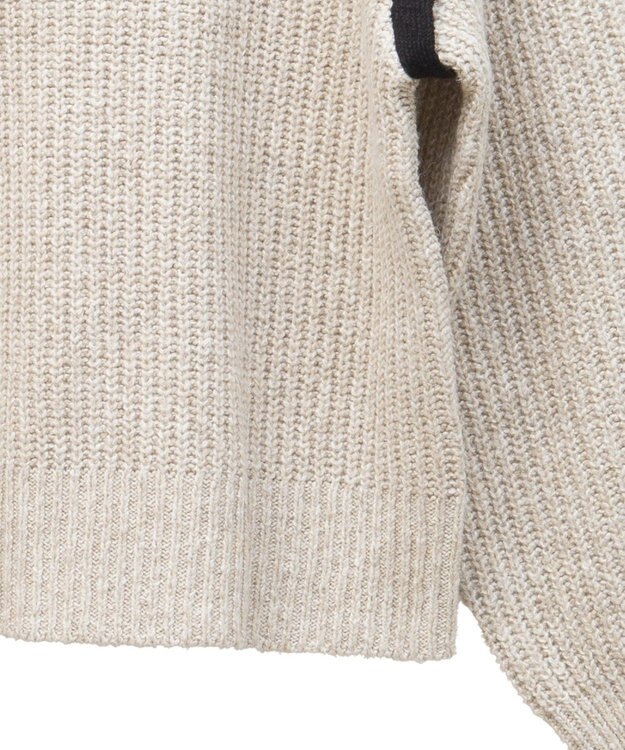 Green Parks Ｍｉｘ配色畦ニットプルオーバー Beige