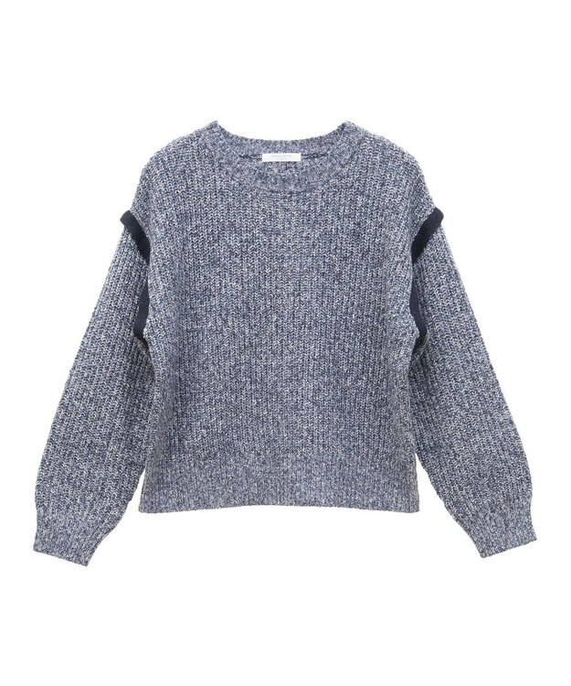Green Parks Ｍｉｘ配色畦ニットプルオーバー Blue
