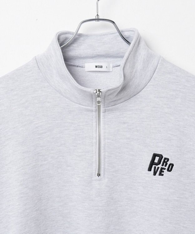 WEGO ヘビーウエイトハーフZIPワンポイントPO グレー