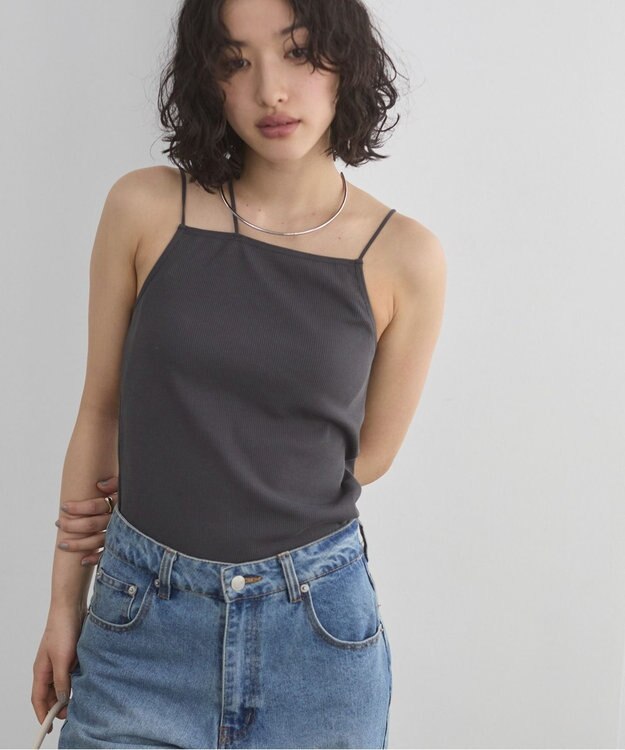 WEGO 【ANGIE VINTAGE/SMLサイズ展開】ストラップカップ付きベアキャミソール ブラック中濃色