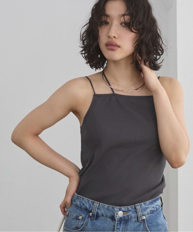 WEGO 【ANGIE VINTAGE/SMLサイズ展開】ストラップカップ付きベアキャミソール ブラック中濃色