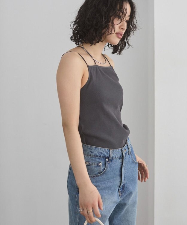 WEGO 【ANGIE VINTAGE/SMLサイズ展開】ストラップカップ付きベアキャミソール ブラック中濃色