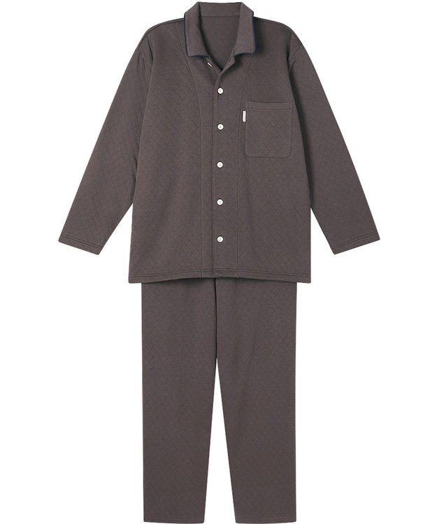 ワコール／睡眠科学 【ふわごころ（R）メンズパジャマ】 長袖・長ズボン しっとりなめらか ふわふわ触感 YGW421 睡眠科学／ワコール ブラウン