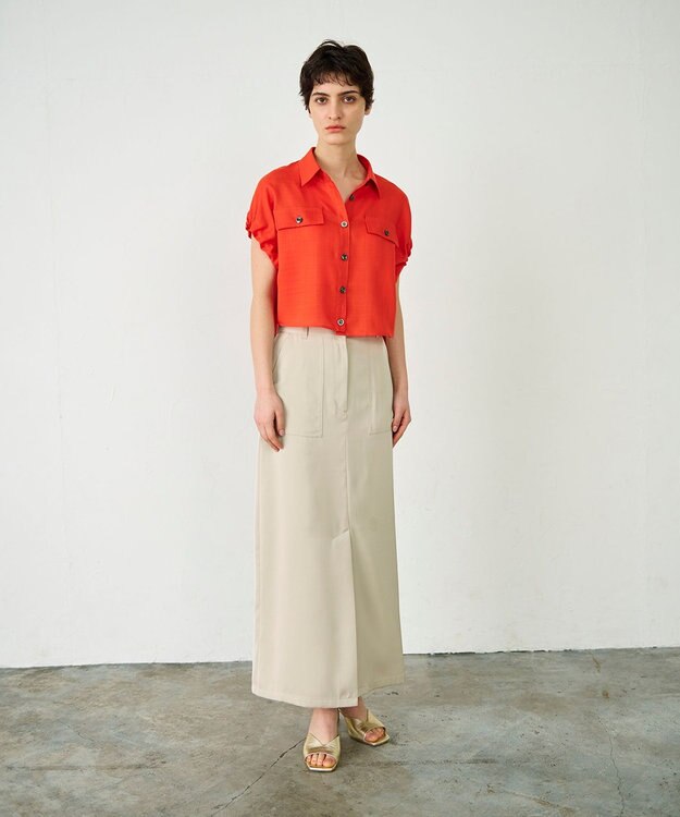 GRACE CONTINENTAL ショートポンチョシャツ オレンジ