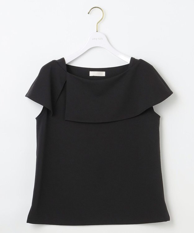 ANY SIS L ケープディテール カットソー ブラック