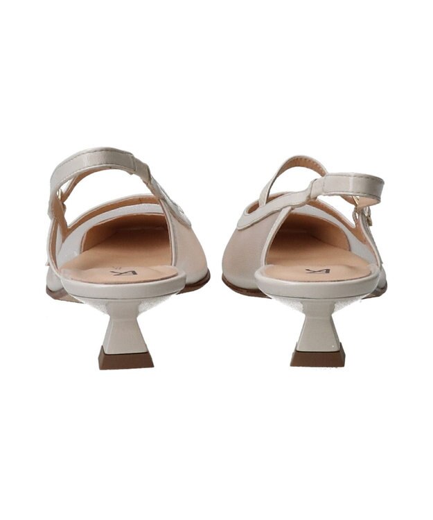 INTER-CHAUSSURES 【FABIO RUSCONI】ワンストラップネットバックバンドパンプス オフホワイトコンビ