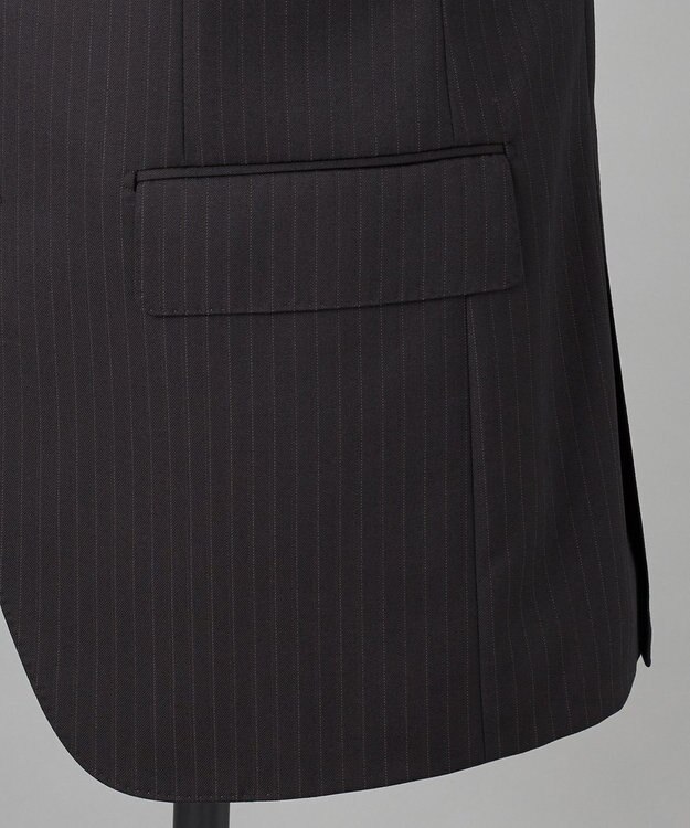 GOTAIRIKU シワになりにくい【御幸毛織/みゆきけおり】DRY SPINNER(ドライスピナー)スーツ（ブラウンストライプ） ダークブラウン系1