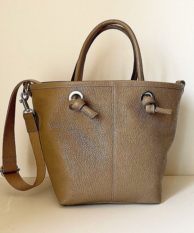 Hekhèr Le Style de Vie 【日本製 / 2WAY】シュリンクレザー ノットハンドバッグ グレージュ