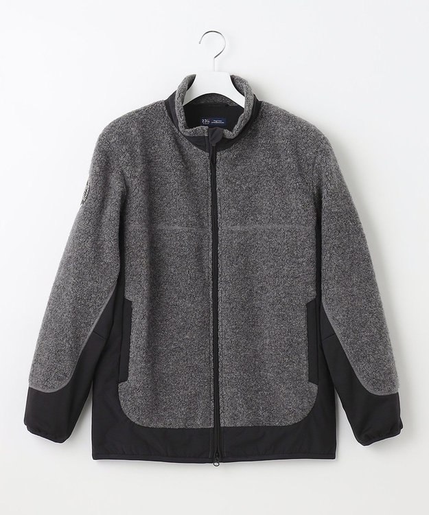 23区GOLF 【MEN】【ウォッシャブル】ボアコンビブルゾン ブラック系