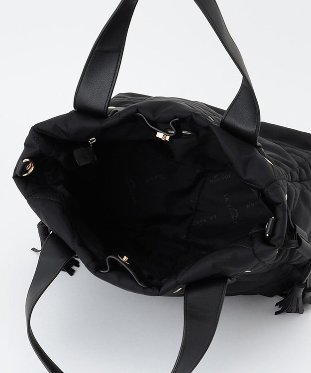 LA BAGAGERIE グリッドキルティングトート ブラック