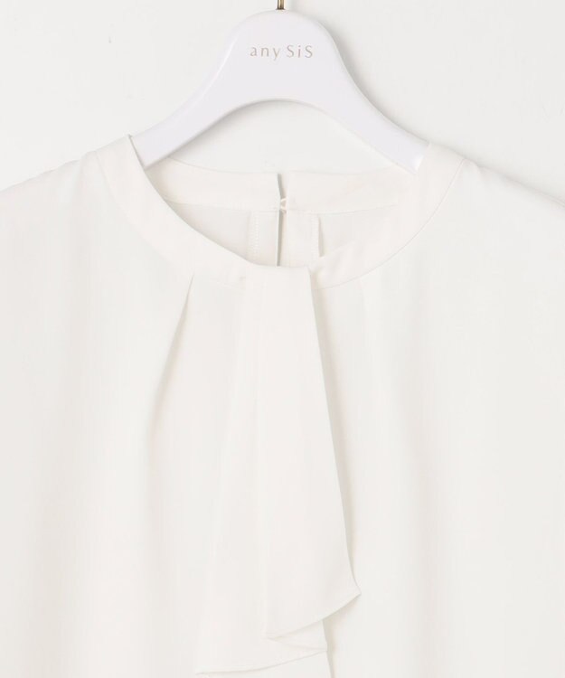 ANY SIS 【洗える】ボウタイ ブラウス オフ