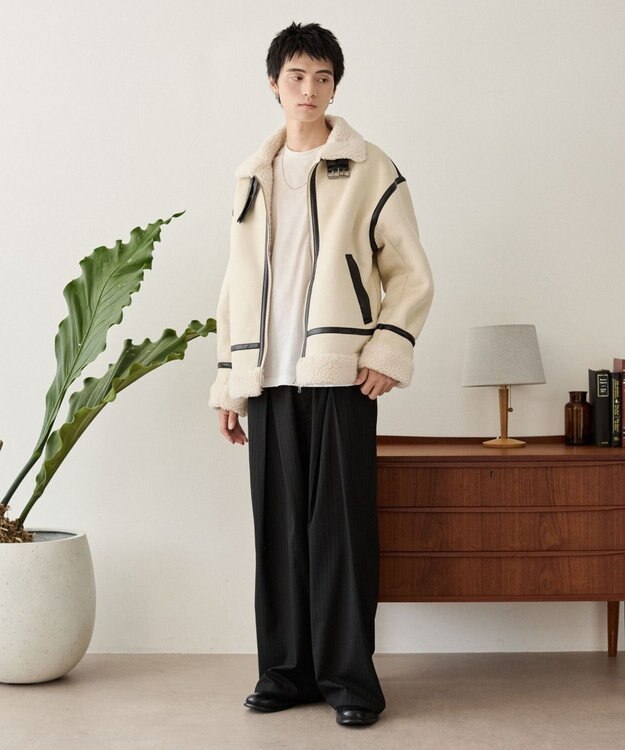 WEGO クロスタックバギースラックス ブラックストライプ