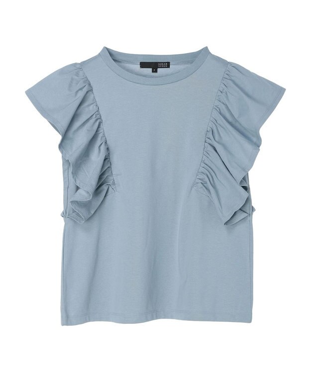 Green Parks ・ＳＵＧＡＲ　ＳＰＯＯＮ＜ＣＯＯＬ＞ラッフルスリーブＴＥＥ Sax