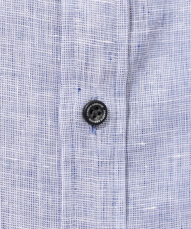 JOSEPH ABBOUD 【麻100％・軽い・涼しい】 モイスチャーリネンバンドカラーシャツ サックスブルー系