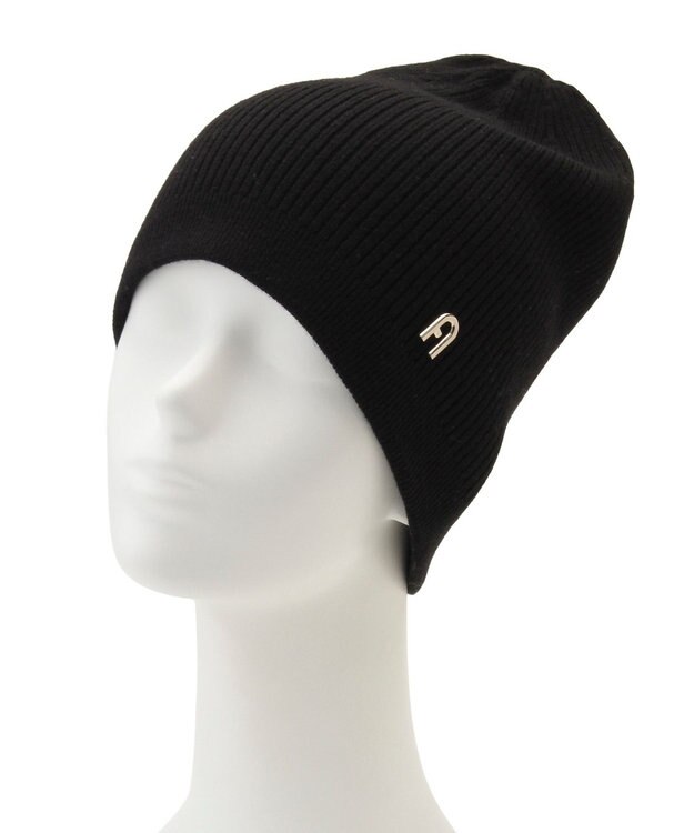 MOONBAT 【WEB限定】FURLA(フルラ)アーチロゴ付き ニット帽 帽子 UVカット 手洗いOK ブラック