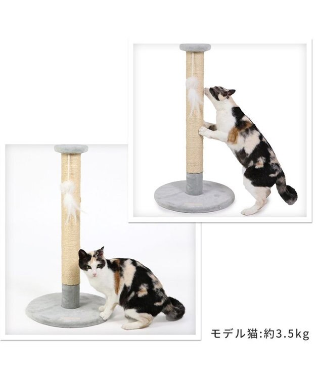 PET PARADISE 猫 つめとぎ タワー 66cm グレー