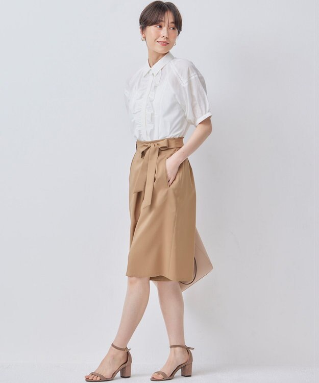 組曲 【WEB限定】オシャクロスキュロットパンツ ベージュ系