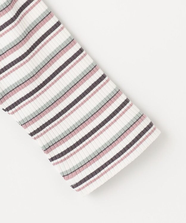 ANY KIDS 七分袖 テレコボーダー Tシャツ エクリュ系