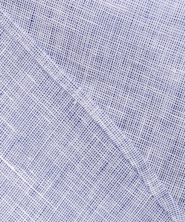 JOSEPH ABBOUD 【麻100％・軽い・涼しい】 モイスチャーリネンバンドカラーシャツ サックスブルー系