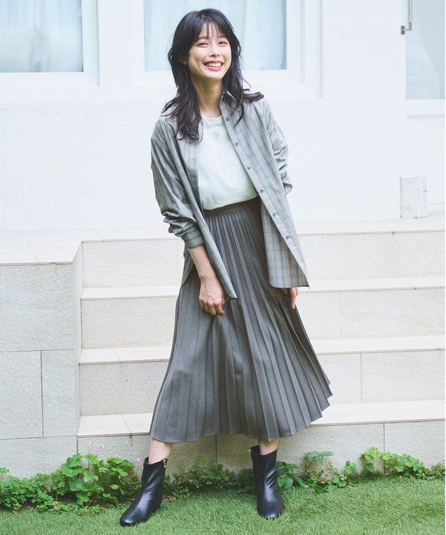 ANY 【UVカット/抗菌防臭/速乾】エニィファンクション　カシュクールシャツ グレンチェック