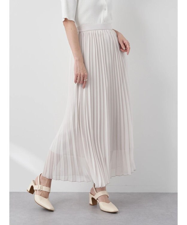 earth music&ecology すきな丈プリーツスカート Ivory