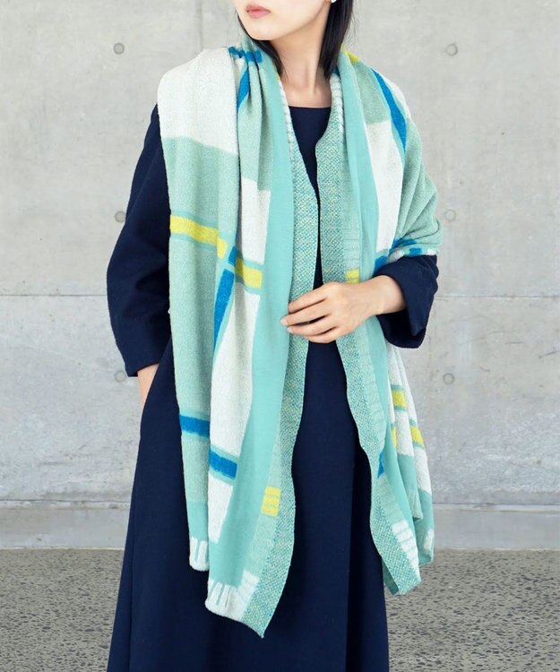 nitorito 【UNISEX】tanbo チェック柄 ストール moss green