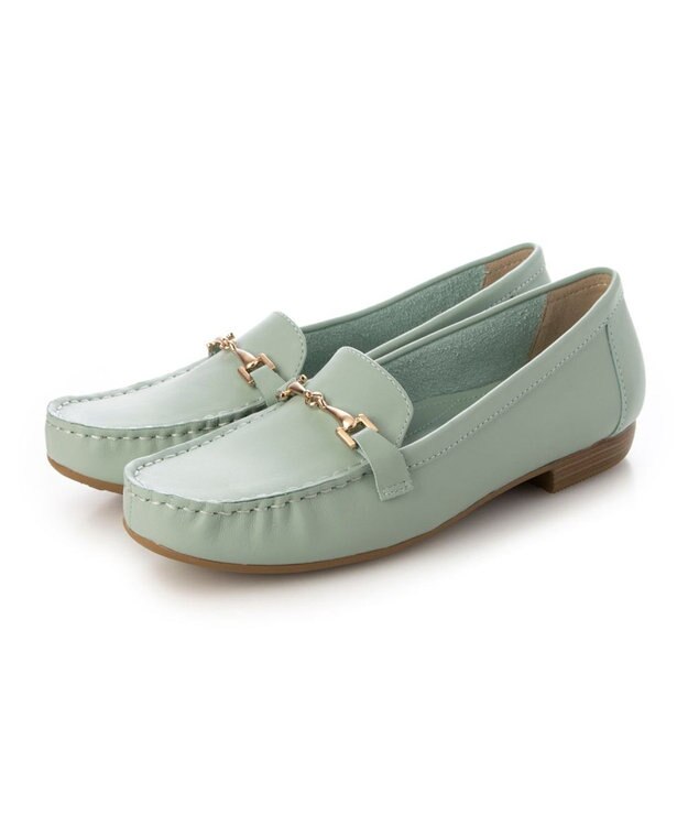 ing <ing>【3E】【サスティナブル】ビット付きモカシューズ グリーン