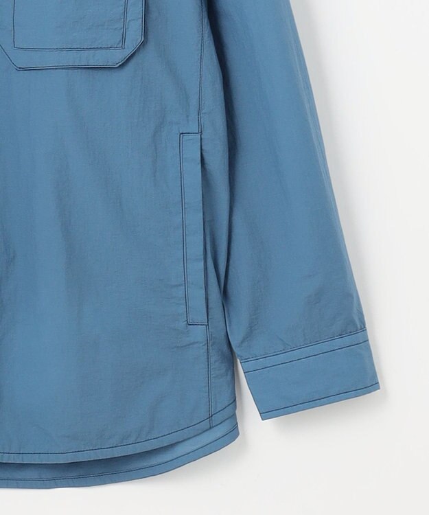 JOSEPH ABBOUD MOUNTAIN 【軽量/ECO撥水/ストレッチ/男女兼用】ライトワッシャー アウトドアシャツ サックスブルー系