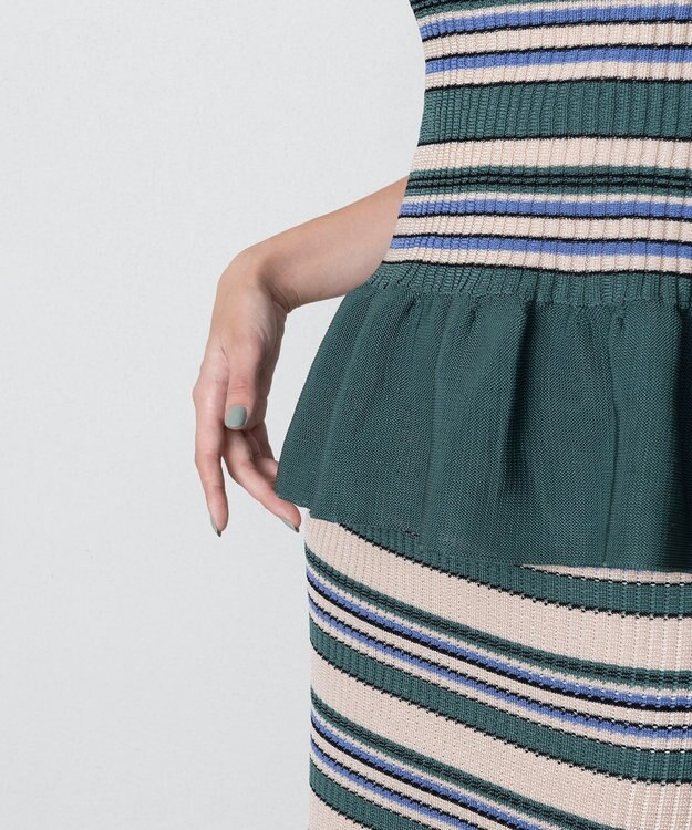 TRICOTE ボーダーニット タンクトップ 42GREEN