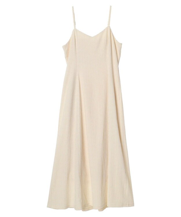 earth music&ecology チェックキャミワンピース Check Beige