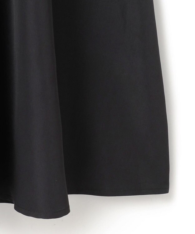 ICB 【UVケア・速乾・洗える】シルクエステルタフタ フレアスカート ブラック系