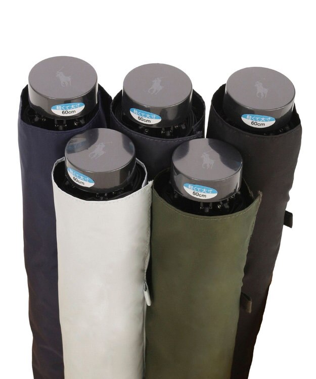 MOONBAT 【軽量/大きめ】POLO RALPH LAUREN 遮光 晴雨兼用 折りたたみ日傘 ワンポイント ポロポニー 60cm オフホワイト