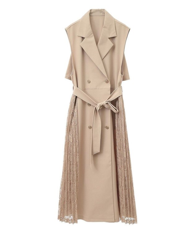 earth music&ecology サイドレースジレンチ Beige