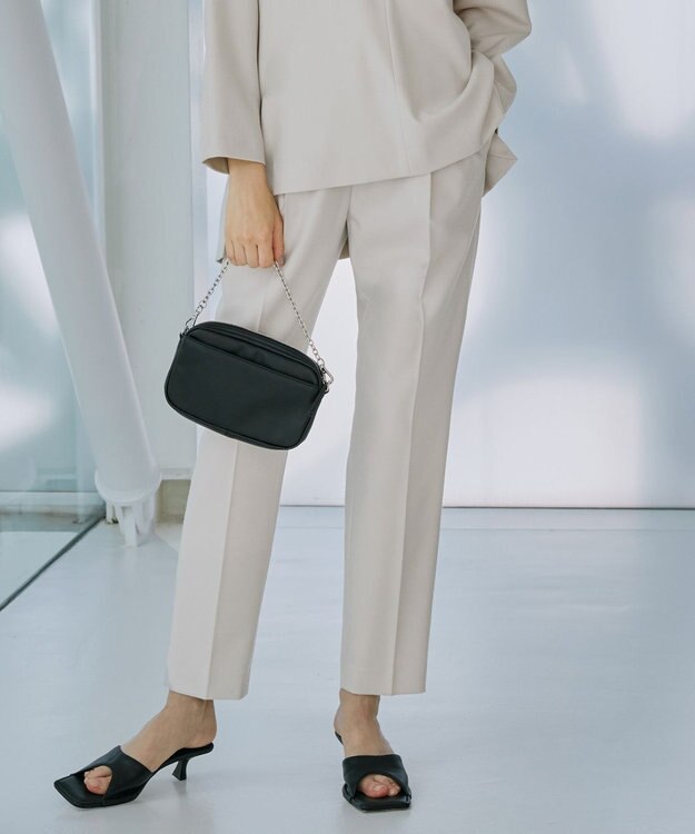 ICB 【洗える・WEB限定カラーあり】 ウールミルドサキソニー テーパードパンツ トープ系