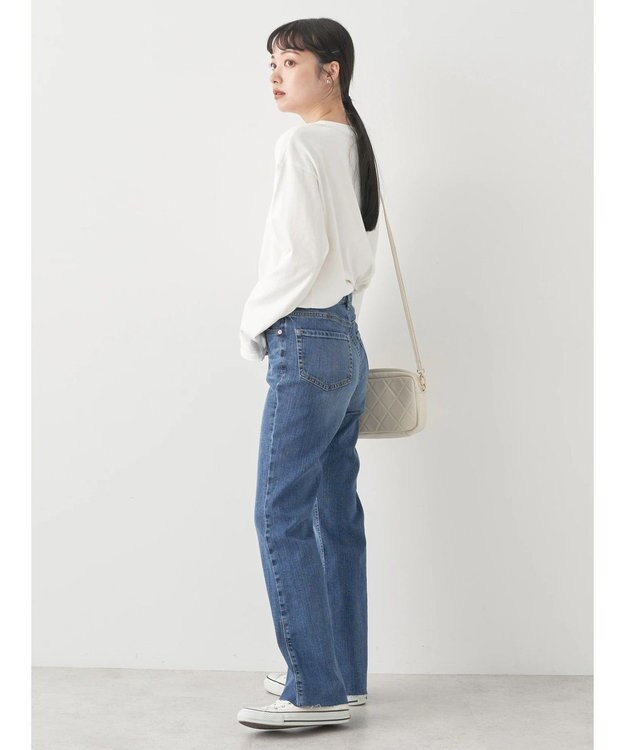 earth music&ecology セルフカットセミフレアデニムパンツ Medium Indigo